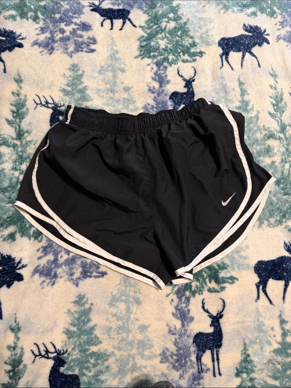 Nike Black Women's Athletic Shorts with White Trim